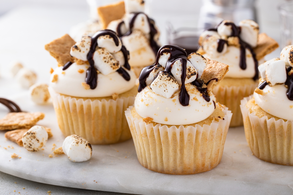 Cupcakes met marshmallow oftewel smorres cupcakes